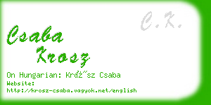 csaba krosz business card